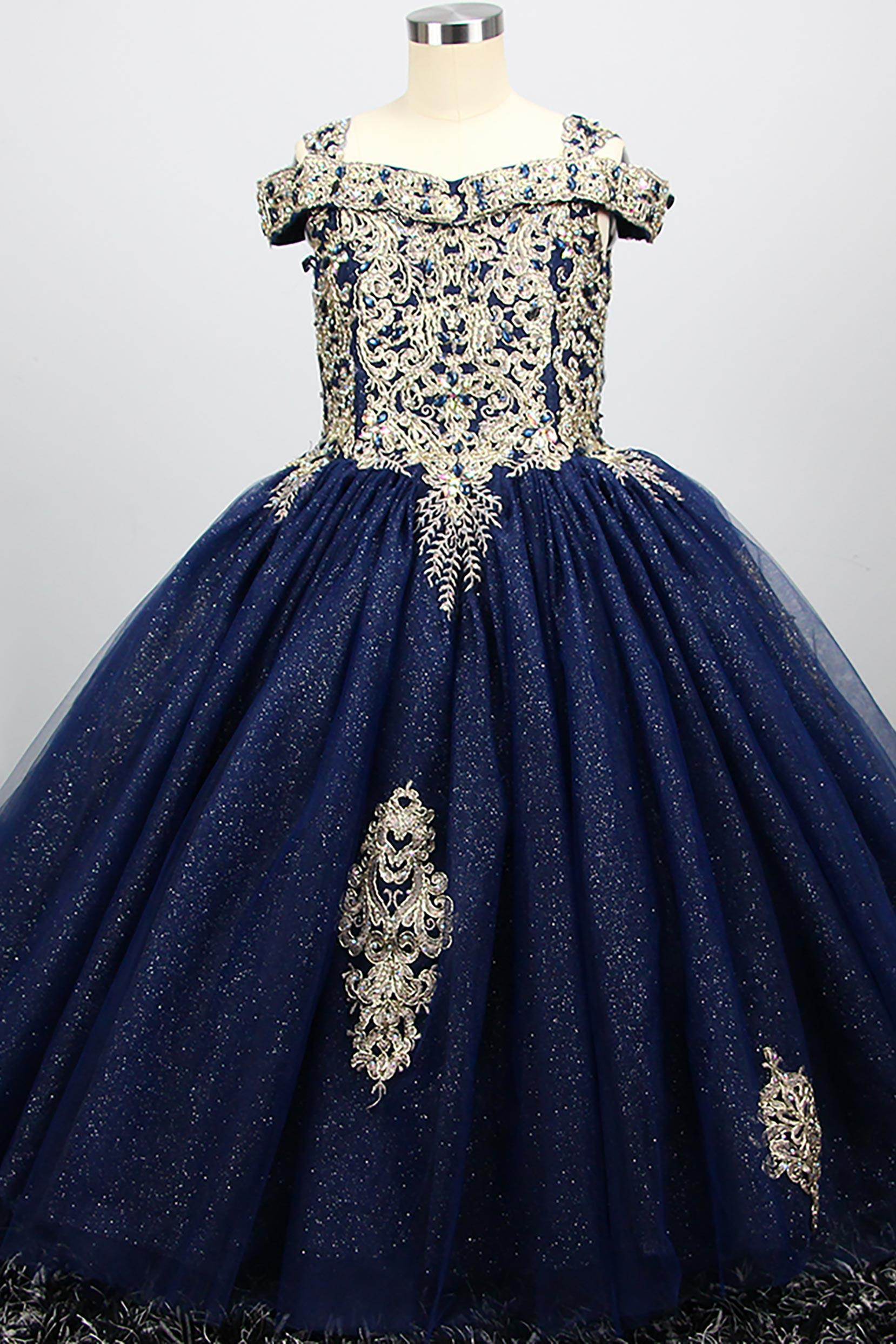 Ball Gown Floor Length Tulle Lace Flower Girl Dress CF0279 - COCOMELODY